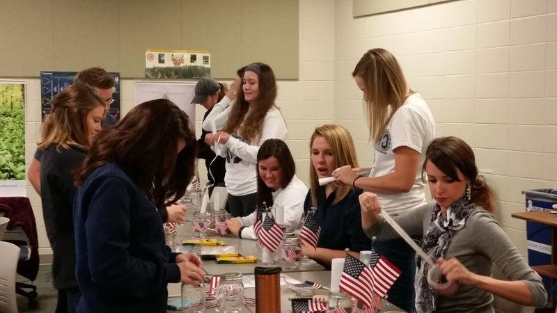 In OT 109, as part of service and advocacy, students participate in the OT Global Day of Service.  In Fall 2016, the students prepared Veteran appreciation gifts that were distributed to area nursing homes.