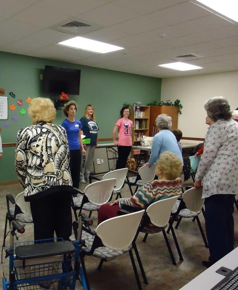 In OT 107 students complete a weekly fall prevention service learning program with community dwelling seniors.